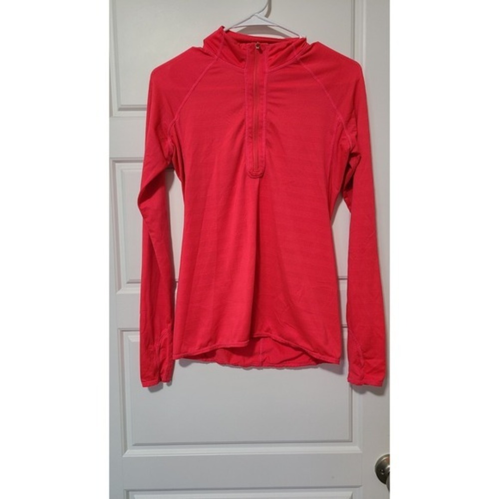 Athleta‎ 1/4 Zip Pullover Shirt Women's Size XS Coral Hot Pink  Athleisure